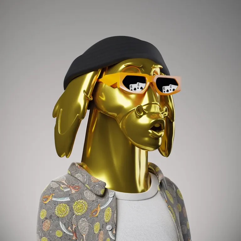 Donk NFT — golden donkey character with beanie and orange sunglasses
