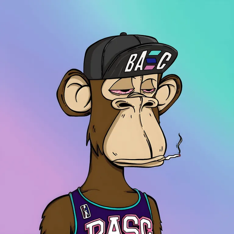 Bored Ape Solana Club NFT — ape with black BASC cap and purple jersey