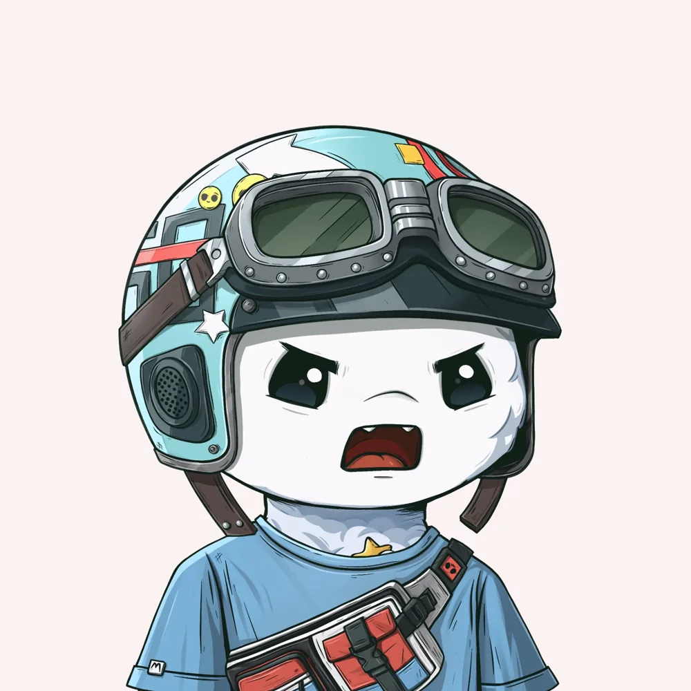 Meegos NFT — character with light blue aviator helmet and goggles