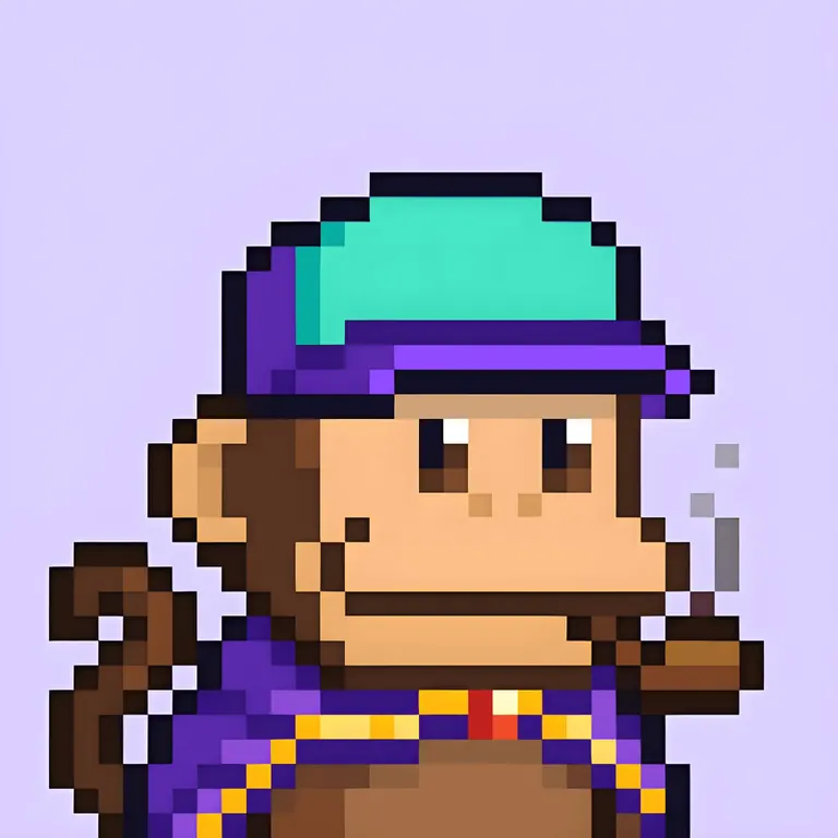 Solana Monkey Business Gen 3 NFT — pixel monkey with teal cap