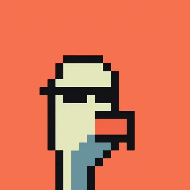 Thugbirdz NFT — pixel art bird with cap on orange background
